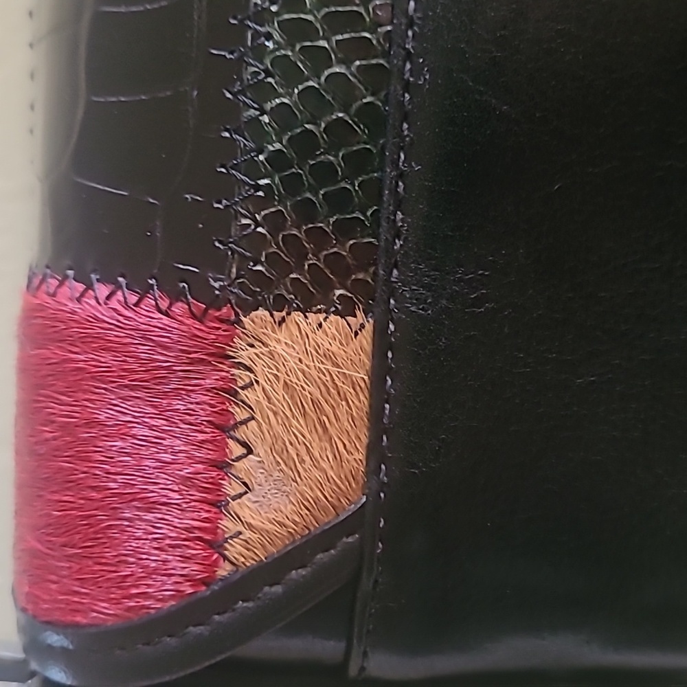 Brighton Limited Edition Crossbody Bag Multicolor Patchwork Leather Snap - Picture 5 of 9